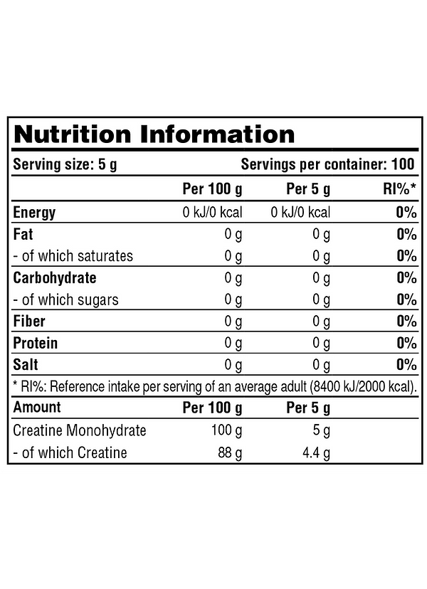 GALVANIZE CREATINE MONOHYDRATE UNFLAVORED, 100 SERVINGS