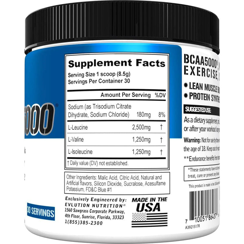 EVL BCAA 5000, 30 SERVINGS