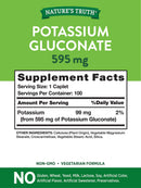 NATURE'S TRUTH POTASSIUM GLUCONATE 595mg, 100 caps